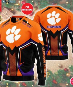 Personalized Name Clemson Tigers 3D Print Wool Sweater Personalized Name Clemson Tigers 3D Print Wool Sweater