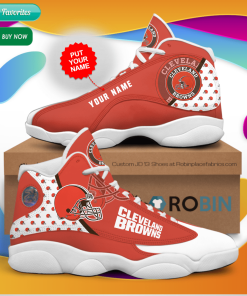 Personalized Name Cleveland Browns Football Jordan 13 Sneakers – Custom JD13 Shoes