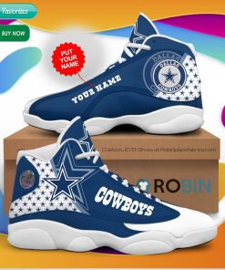 Personalized Name Dallas Cowboys Football Jordan 13 Sneakers – Custom JD13 Shoes