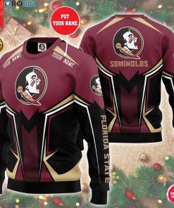 Personalized Name Florida State Seminoles 3D Print Wool Sweater