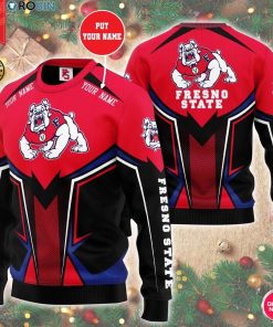 Personalized Name Fresno State Bulldogs 3D Print Wool Sweater