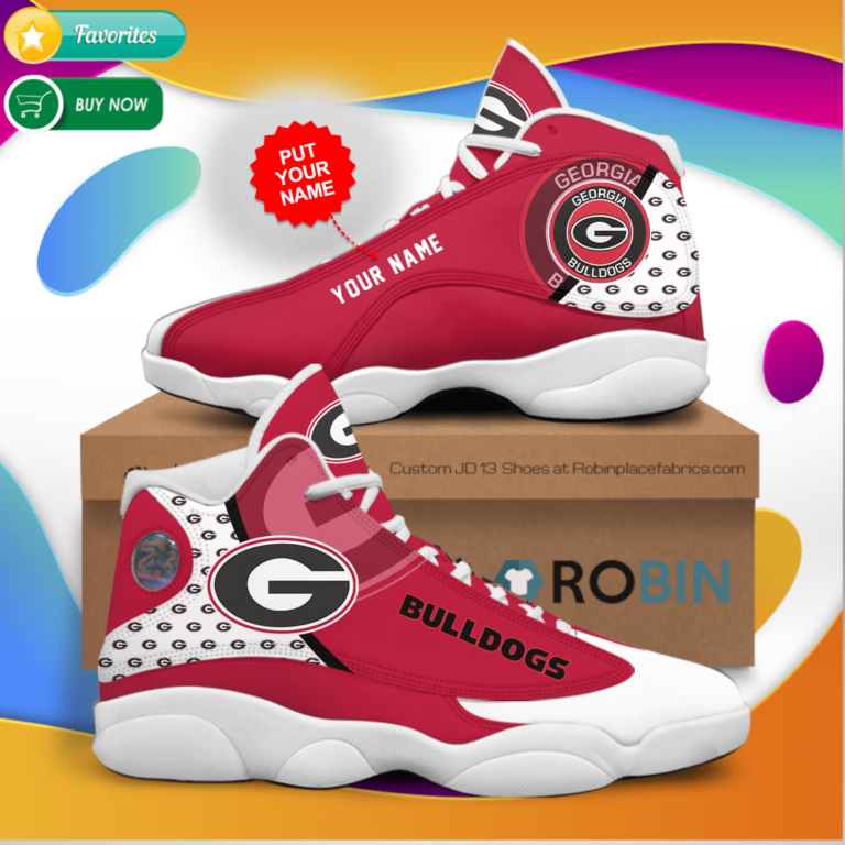 Personalized Name Georgia Bulldogs Jordan 13 Sneakers – Custom JD13 Shoes