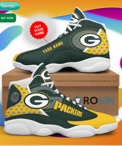 Personalized Name Green Bay Packers Jordan 13 Sneakers – Custom JD13 Shoes