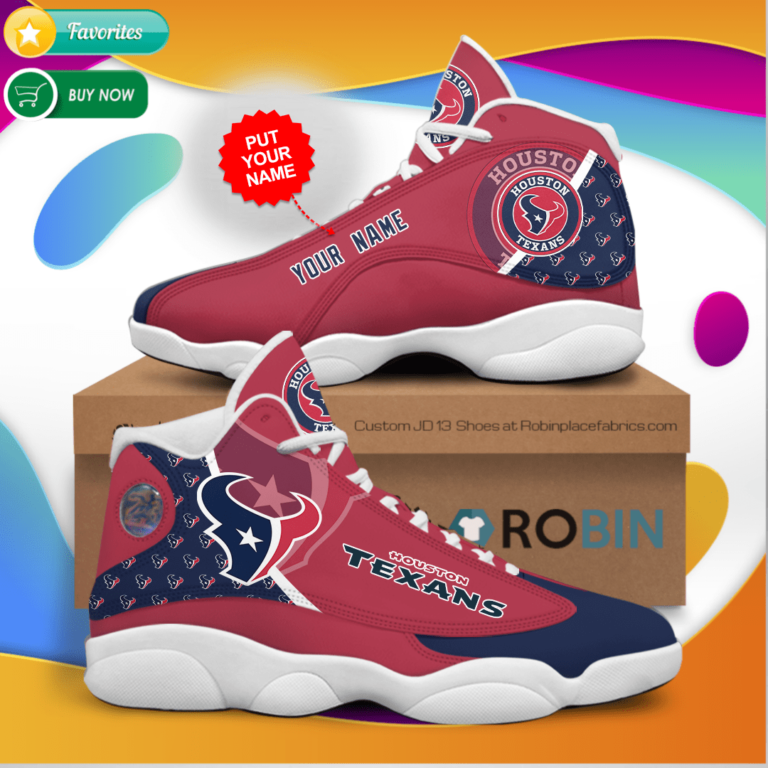 Personalized Name Houston Texans Jordan 13 Sneakers – Custom JD13 Shoes
