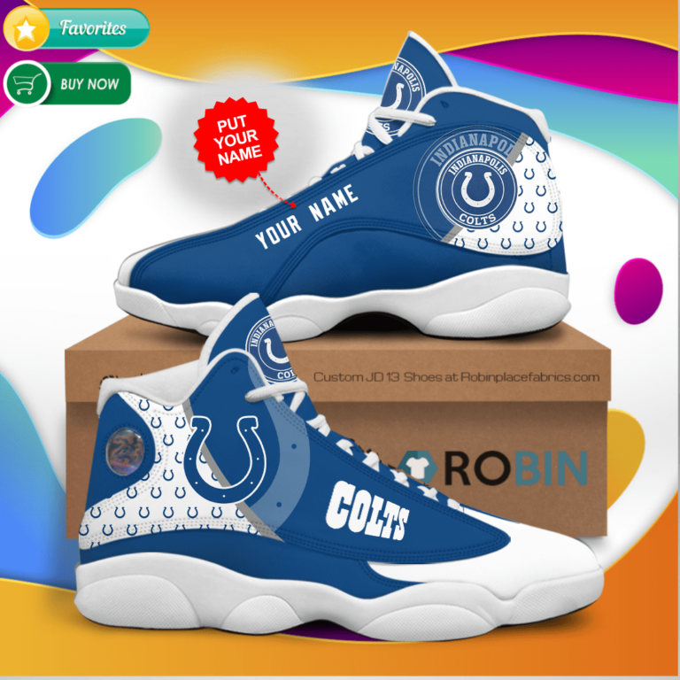 Personalized Name Indianapolis Colts Jordan 13 Sneakers – Custom JD13 Shoes
