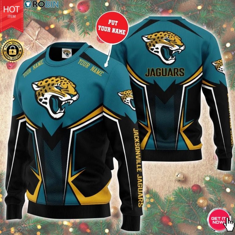 Personalized Name Jacksonville Jaguars 3D Print Wool Sweater