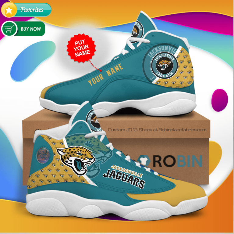 Personalized Name Jacksonville Jaguars Jordan 13 Sneakers – Custom JD13 Shoes