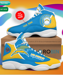 Personalized Name Los Angeles Chargers Jordan 13 Sneakers – Custom JD13 Shoes