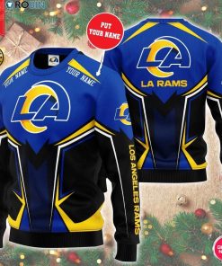 Personalized Name Los Angeles Rams 3D Print Wool Sweater