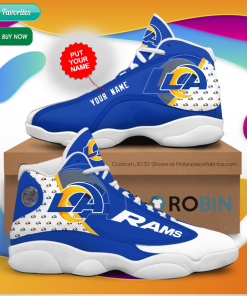 Personalized Name Los Angeles Rams Jordan 13 Sneakers – Custom JD13 Shoes
