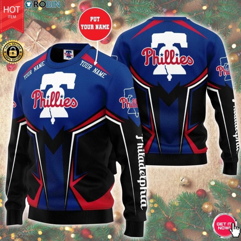 Personalized Name Mlb Philadelphia Phillies 3D Print Wool Sweater
