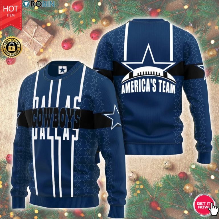 Personalized Name N F L Dallas Cowboys 3D Print Wool Sweater