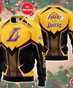 Personalized Name Nba Los Angeles Lakers 3D Print Wool Sweater