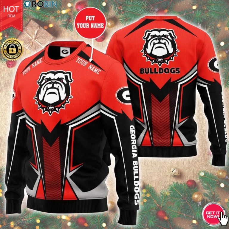 Personalized Name Ncaaf Georgia Bulldogs 3D Print Wool Sweater