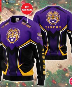Personalized Name Ncaaf Lsu Tigers 3D Print Wool Sweater