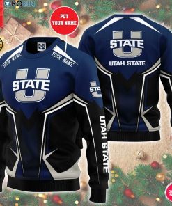 Personalized Name Ncaaf Utah State Aggies 3D Print Wool Sweater Personalized Name Ncaaf Utah State Aggies 3D Print Wool Sweater