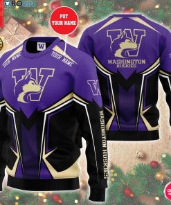 Personalized Name Ncaaf Washington Huskies 3D Print Wool Sweater Personalized Name Ncaaf Washington Huskies 3D Print Wool Sweater