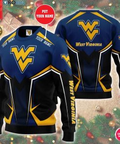Personalized Name Ncaaf West Virginia Mountaineers 3D Print Wool Sweater