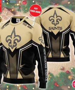 Personalized Name New Orleans Saints 3D Print Wool Sweater