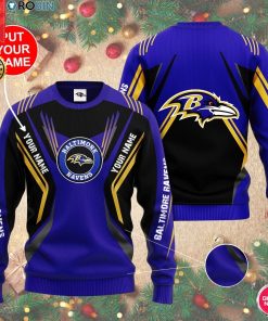 Personalized Name Nfl Baltimore Ravens 3D Print Wool Sweater Personalized Name Nfl Baltimore Ravens 3D Print Wool Sweater