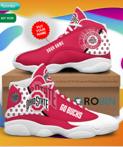 Personalized Name Ohio State Buckeyes Football Jordan 13 Sneakers – Custom JD13 Shoes