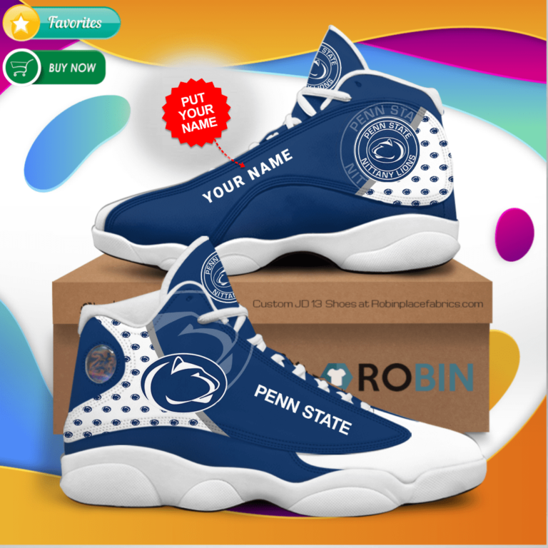 Personalized Name Penn State Nittany Lions Jordan 13 Sneakers – Custom JD13 Shoes