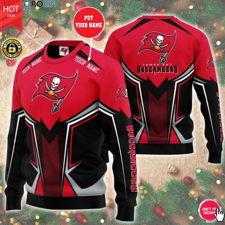 Personalized Name Tampa Bay Buccaneers 3D Print Wool Sweater