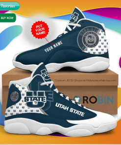 Personalized Name Utah State Aggies Jordan 13 Sneakers – Custom JD13 Shoes Personalized Name Utah State Aggies Jordan 13 Sneakers – Custom JD13 Shoes
