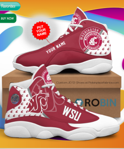 Personalized Name Washington State Cougars Jordan 13 Sneakers – Custom JD13 Shoes Personalized Name Washington State Cougars Jordan 13 Sneakers – Custom JD13 Shoes