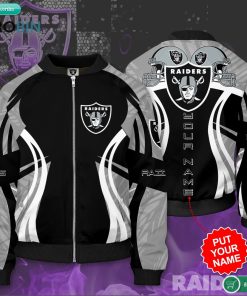 Personalized Oakland Raiders Football Bomber Jacket 3D