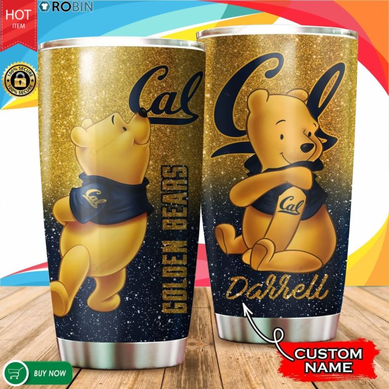 Personalized Pooh California Golden Bears Tattoo 20oz Tumbler