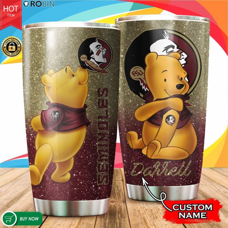 Personalized Pooh Florida State Seminoles Tattoo 20oz Tumbler