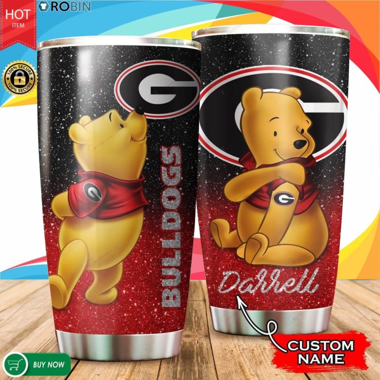 Personalized Pooh Georgia Bulldogs Tattoo 20oz Tumbler