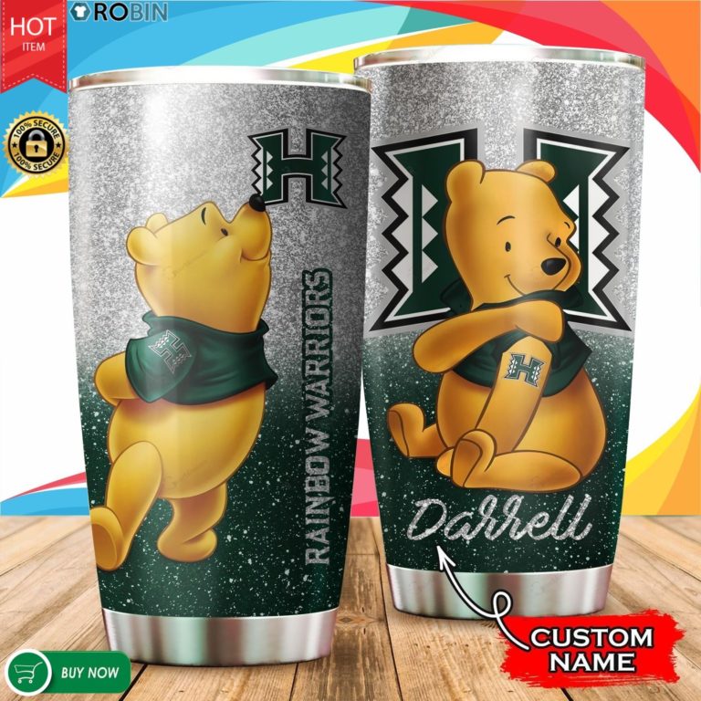 Personalized Pooh Hawaii Rainbow Warriors Tattoo 20oz Tumbler