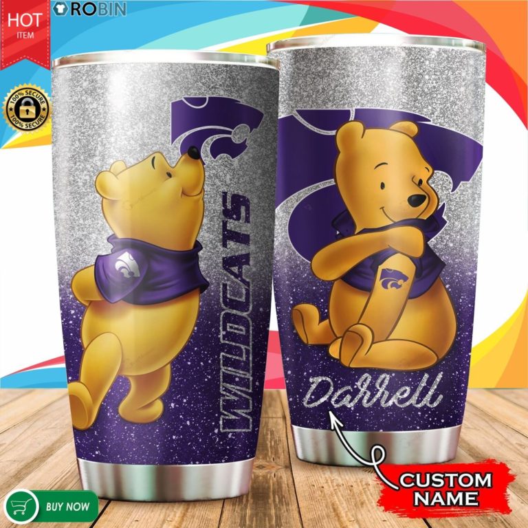 Personalized Pooh Kansas State Wildcats Tattoo 20oz Tumbler