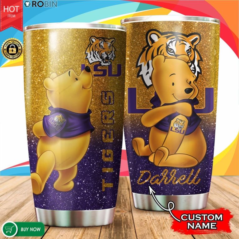 Personalized Pooh LSU Tigers Tattoo 20oz Tumbler