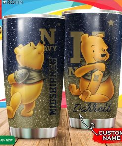 Personalized Pooh Navy Midshipmen Tattoo 20oz Tumbler Personalized Pooh Navy Midshipmen Tattoo 20oz Tumbler