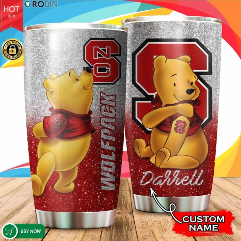 Personalized Pooh North Carolina State Wolfpack Tattoo 20oz Tumbler