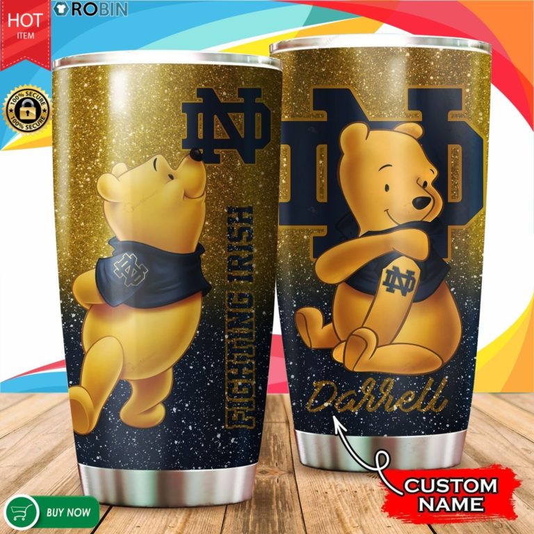 Personalized Pooh Notre Dame Fighting Irish Tattoo 20oz Tumbler