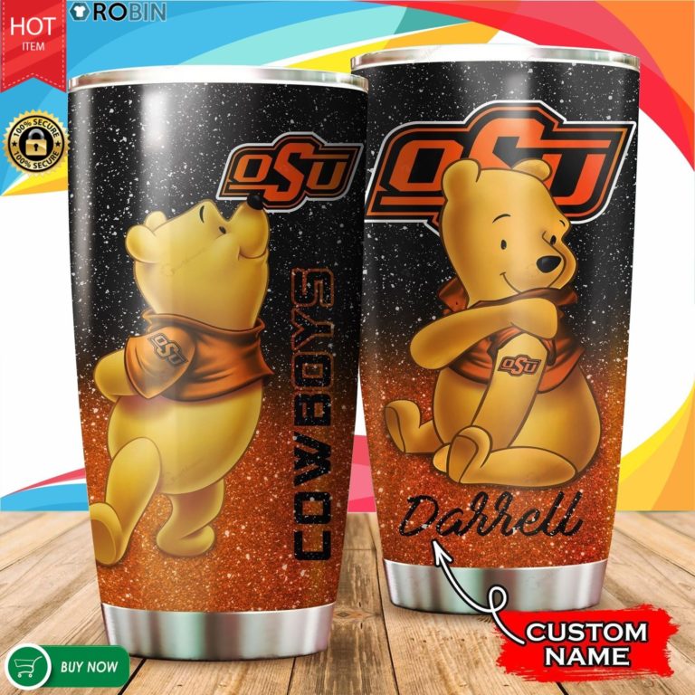Personalized Pooh Oklahoma State Cowboys Tattoo 20oz Tumbler