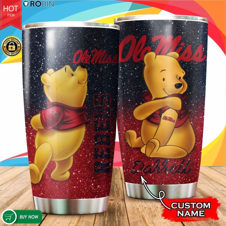 Personalized Pooh Ole Miss Rebels Tattoo 20oz Tumbler