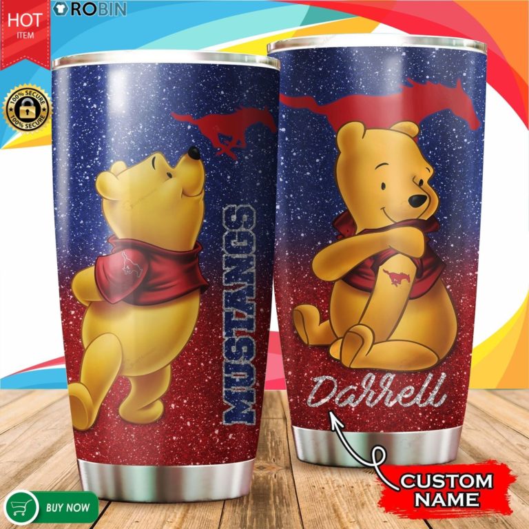Personalized Pooh SMU Mustangs Tattoo 20oz Tumbler