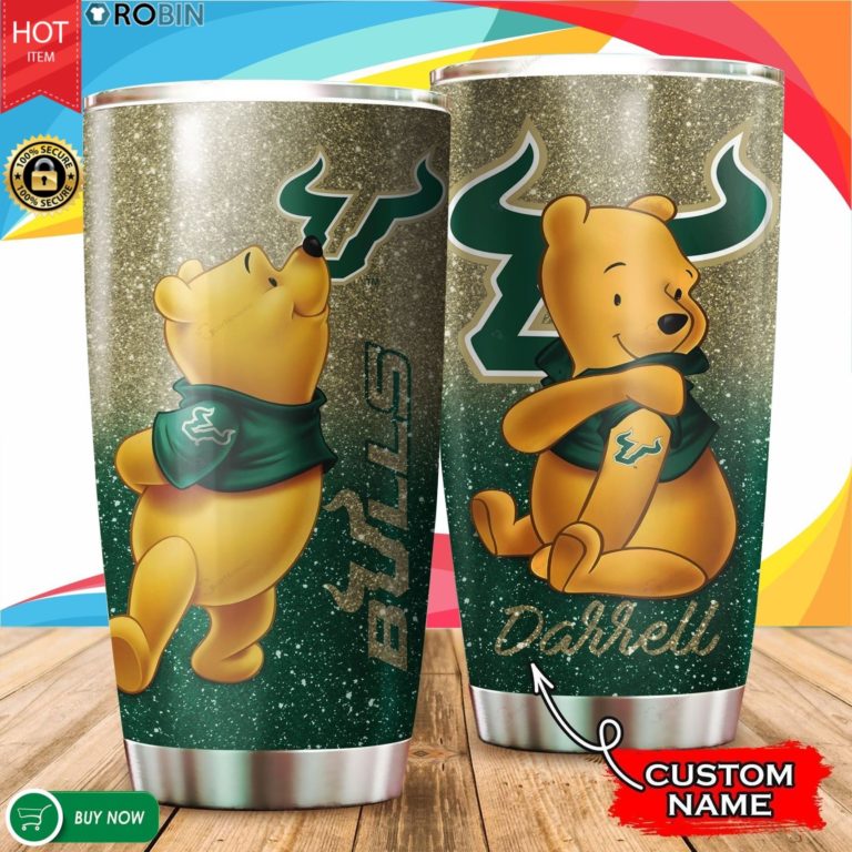 Personalized Pooh South Florida Bulls Tattoo 20oz Tumbler