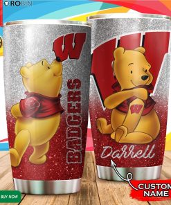 Personalized Pooh Wisconsin Badgers Tattoo 20oz Tumbler Personalized Pooh Wisconsin Badgers Tattoo 20oz Tumbler