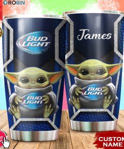 Personalized Name Baby Yoda Hug Bud Light 20oz Tumbler Personalized Name Baby Yoda Hug Bud Light 20oz Tumbler