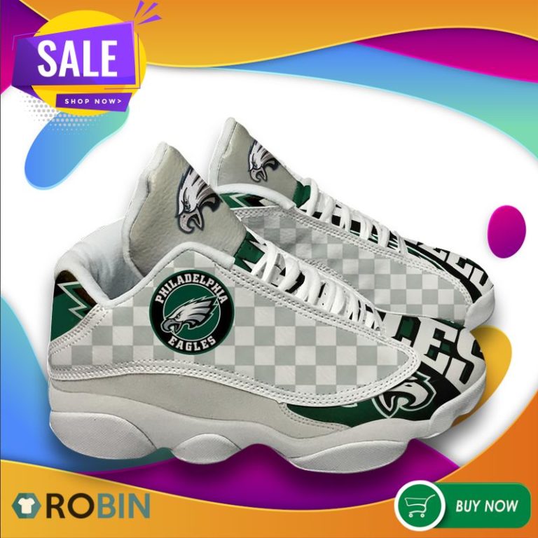 Philadelphia Eagles Football Team Air Jordan 13 Sneakers,