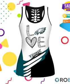 Philadelphia Eagles Love Hollow Tanktop & Legging Set Philadelphia Eagles Love Hollow Tanktop & Legging Set