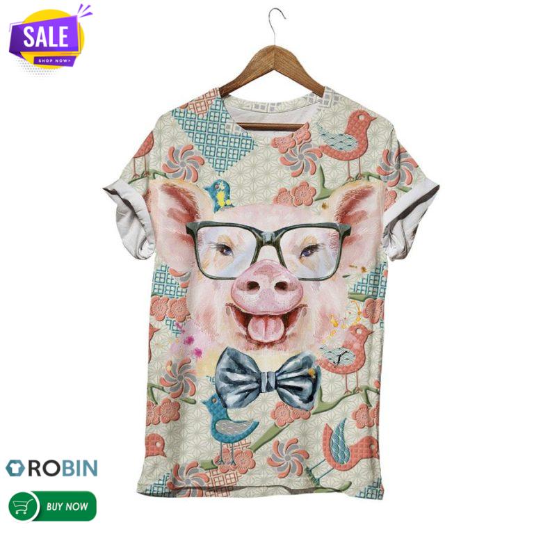 Happy Pig  3D All Over Print T-Shirt