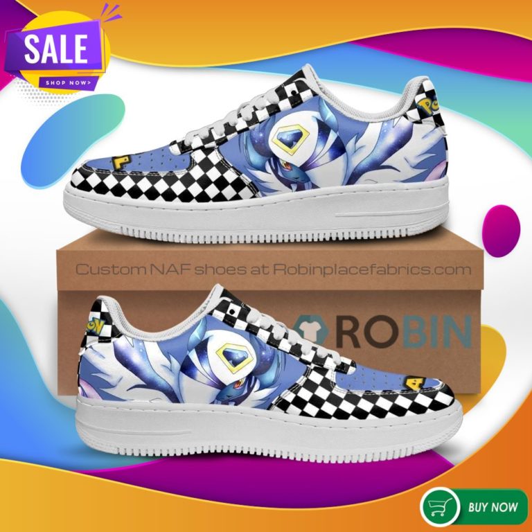 Poke Absol Air Force Sneakers Checkerboard Custom Pokemon NAF Shoes