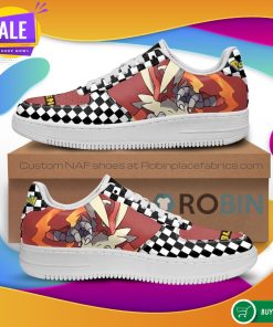 Poke Blaziken Air Force Sneakers Checkerboard Custom Pokemon NAF Shoes